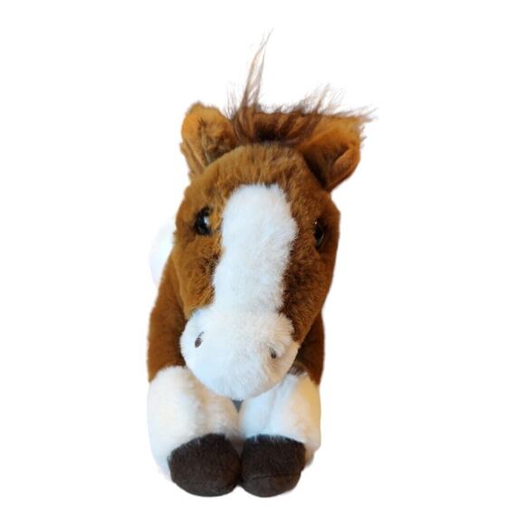 FAO Schwarz Plush Pinto Horse Pony Stuffed Animal Toy 13" Soft Brown And White - Picture 6 of 14